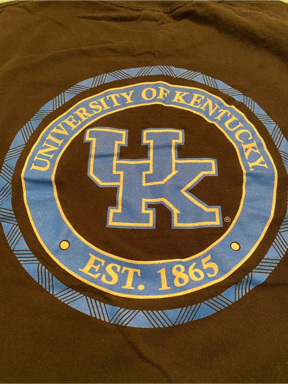University of Kentucky Logo Tee - Blue on Black